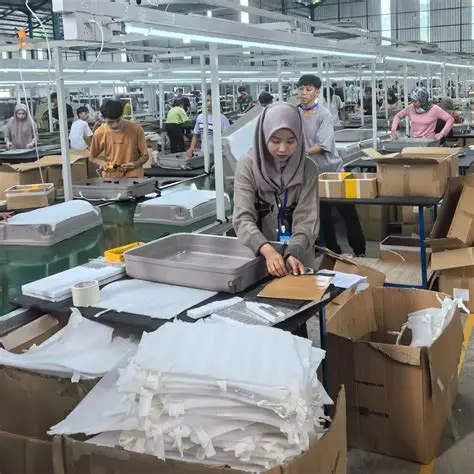 Quality control inspection in luggage factory